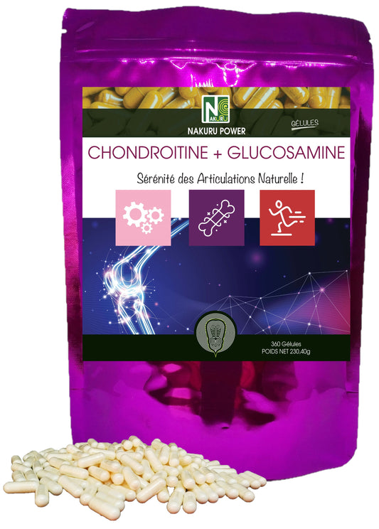 Chondroïtine + Glucosamine | 360 Gélules | Gamme Power | Fabriqué en France | "Sérénité des Articulations Naturelle !"