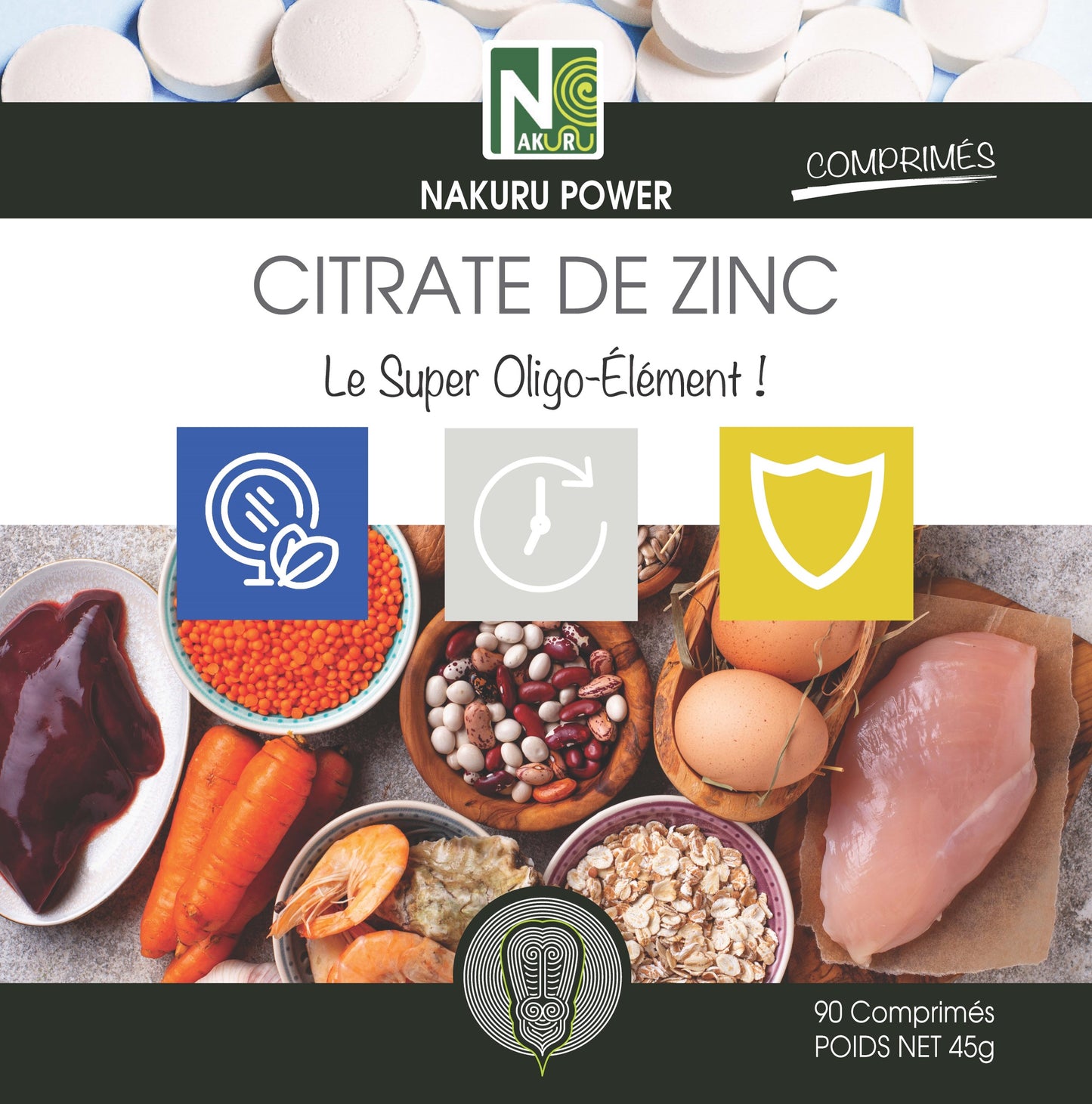Citrate de Zinc | 90 Comprimés| Gamme Power | Fabriqué en France | "Le Super Oligo-Élément!"