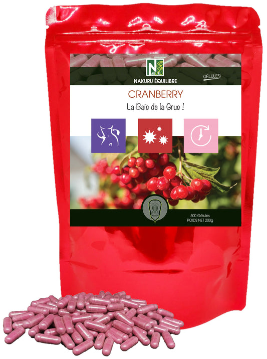 Cranberry | 500 Gélules | Gamme Équilibre | Fabriqué en France | "La Baie de la Grue !"
