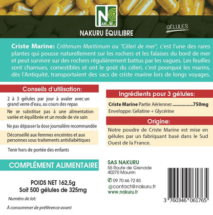 Criste Marine | 500 Gélules | Gamme Équilibre | Fabriqué en France | "Le Céleri de Mer !"