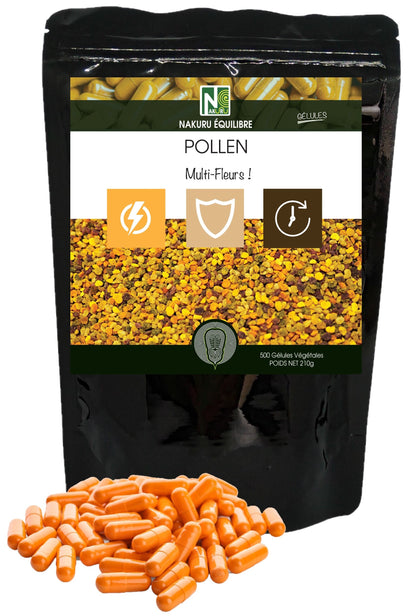 Pollen | 500 Gélules | Gamme Équilibre | Fabriqué en France | "Multi-Fleurs!"