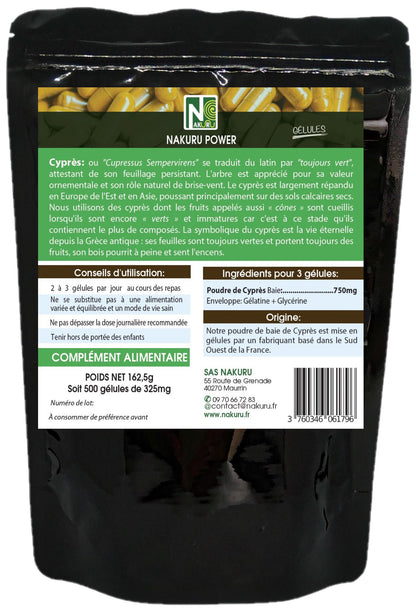 Cyprès | 500 Gélules | Gamme Power | Fabriqué en France | "L'Arbre de l'Éternité !"