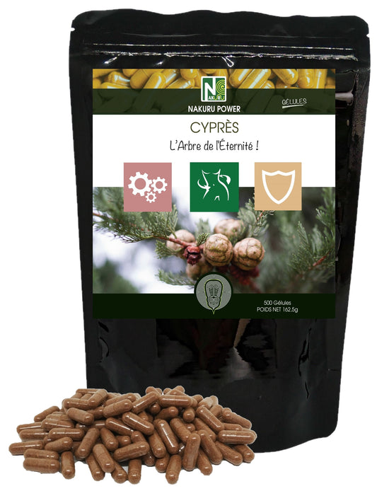 Cyprès | 500 Gélules | Gamme Power | Fabriqué en France | "L'Arbre de l'Éternité !"