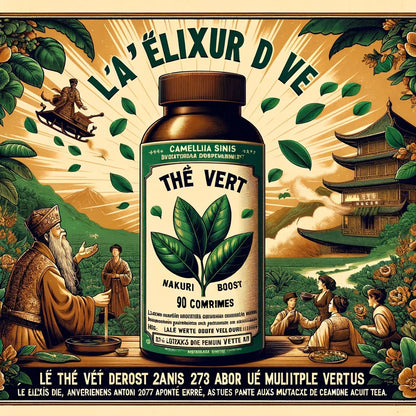 Thé Vert | 90 Comprimés |Gamme Boost | Fabriqué en France | "L'Élixir de Vie!"