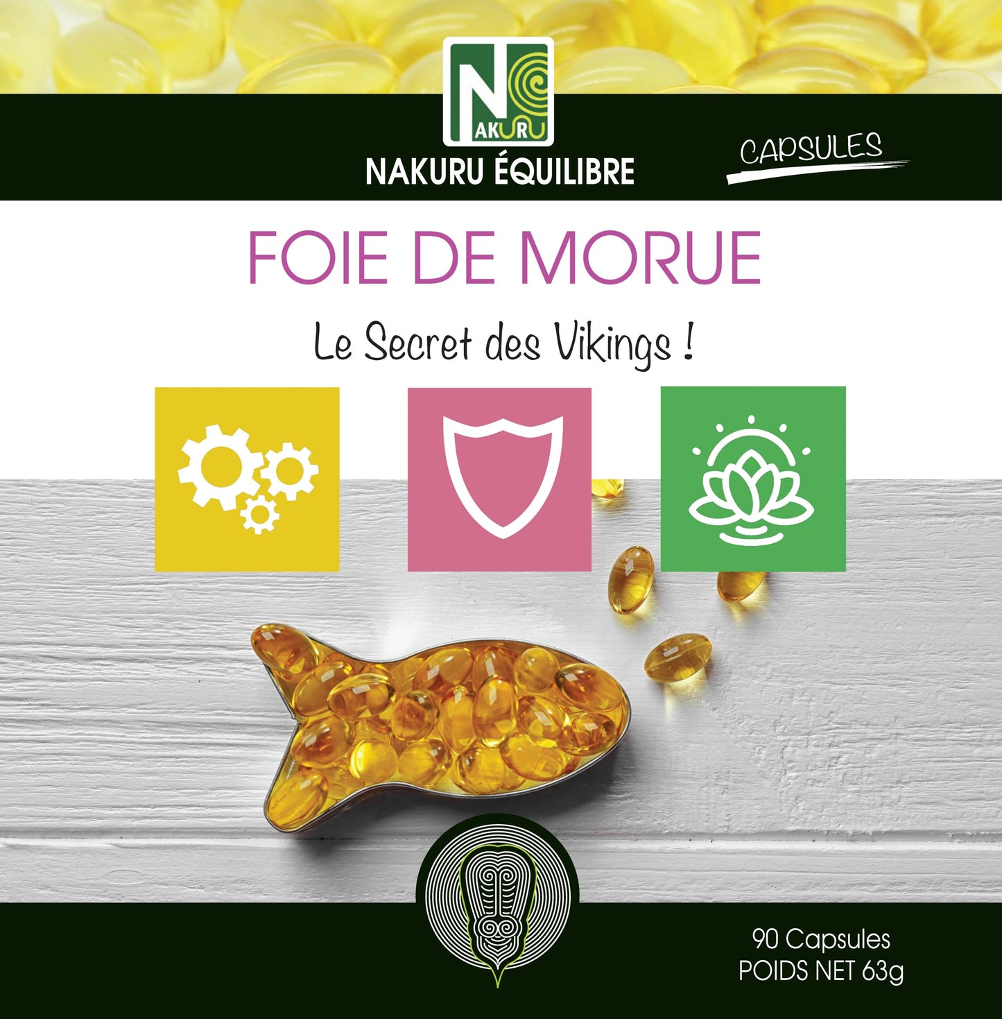 Foie de Morue | 90 Capsules | Gamme Équilibre | Fabriqué en France | "Le Secret des Vikings !"