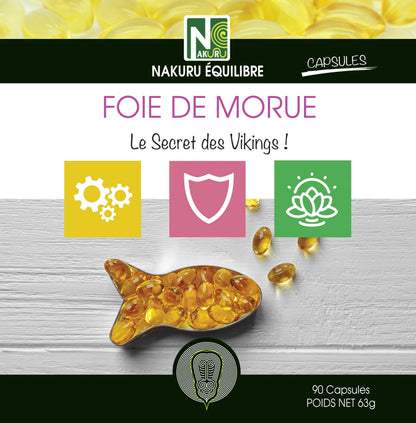 Foie de Morue | 90 Capsules | Gamme Équilibre | Fabriqué en France | "Le Secret des Vikings !"
