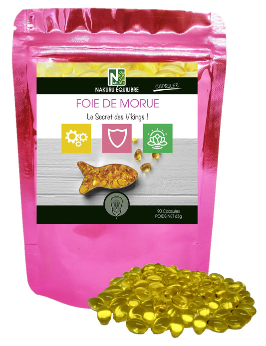 Foie de Morue | 90 Capsules | Gamme Équilibre | Fabriqué en France | "Le Secret des Vikings !"