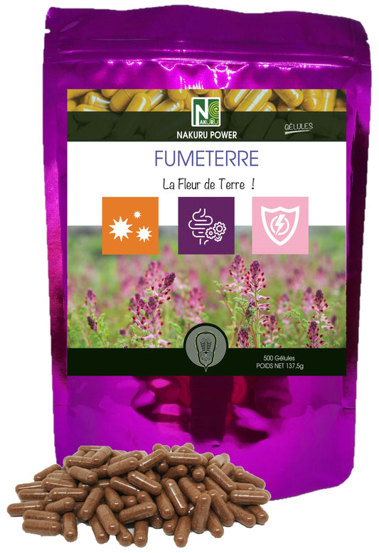 Fumeterre | 500 Gélules |Gamme Power | Fabriqué en France | "La Fleur de Terre !"
