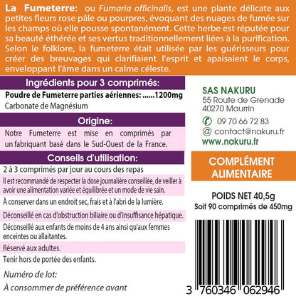 Fumeterre | 90 Comprimés | Gamme Power | Fabriqué en France | "Le Sang de Dragon !"