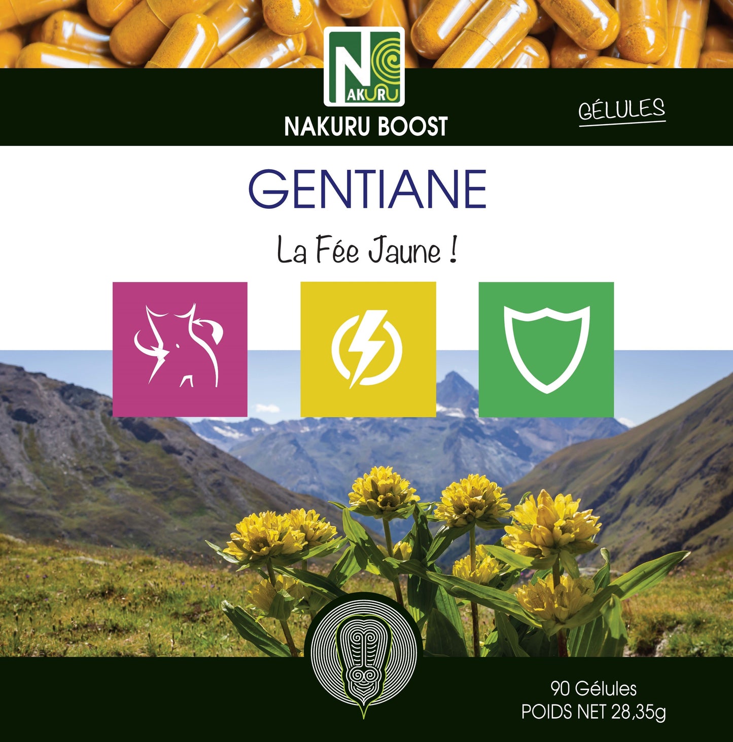 Gentiane | 90 Gélules | Gamme Boost | Fabriqué en France | "La Fée Jaune !"