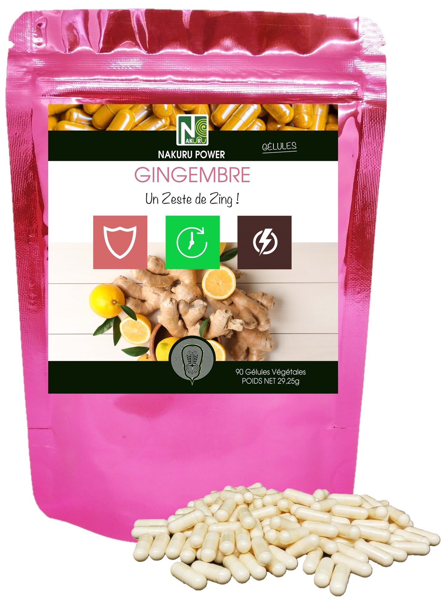 Gingembre | 90 Gélules Végétales | Gamme Power | Fabriqué en France | "Un Zeste de Zing!"