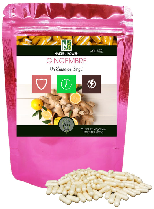 Gingembre | 90 Gélules Végétales | Gamme Power | Fabriqué en France | "Un Zeste de Zing!"