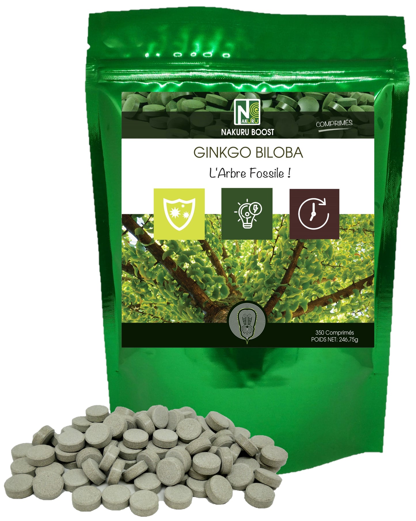 Ginkgo Biloba | 350 Comprimés | Gamme Boost | Fabriqué en France | "L'Arbre Fossile!"
