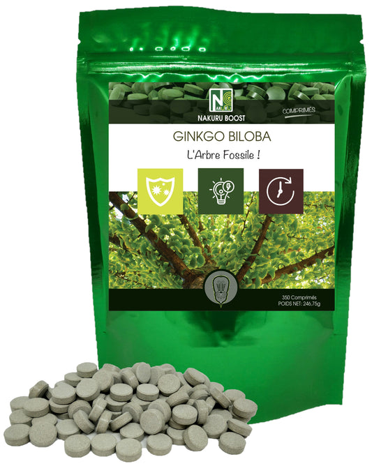 Ginkgo Biloba | 350 Comprimés | Gamme Boost | Fabriqué en France | "L'Arbre Fossile!"