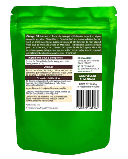 Ginkgo Biloba | 90 Comprimés | Gamme Boost | Fabriqué en France | "L'Arbre Fossile!"