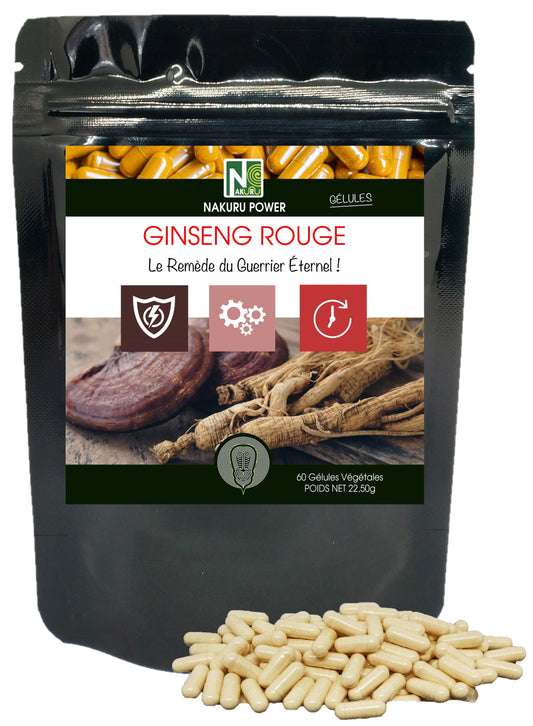 Ginseng Rouge | 60 Gélules Végétales | Gamme Power | Fabriqué en France | "Le Remède du Guerrier Éternel!"