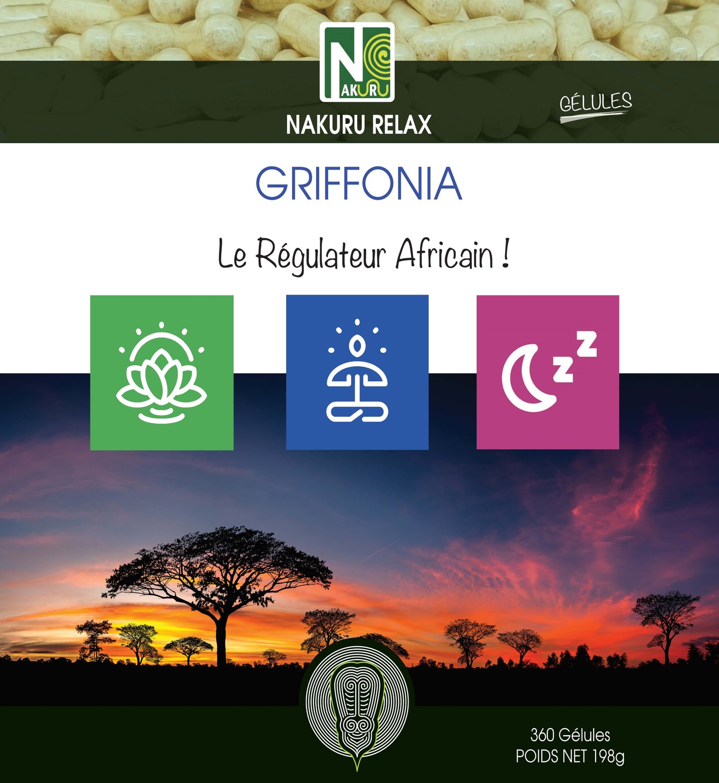 Griffonia | 360 Gélules Végétales | Gamme Relax | Fabriqué en France | "Le Régulateur Africain!"