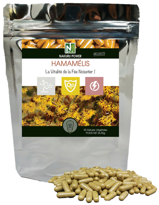Hamamélis | 90 Gélules Végétales | Gamme Power | Fabriqué en France | "La Vitalité de la Fée Noisetier!"