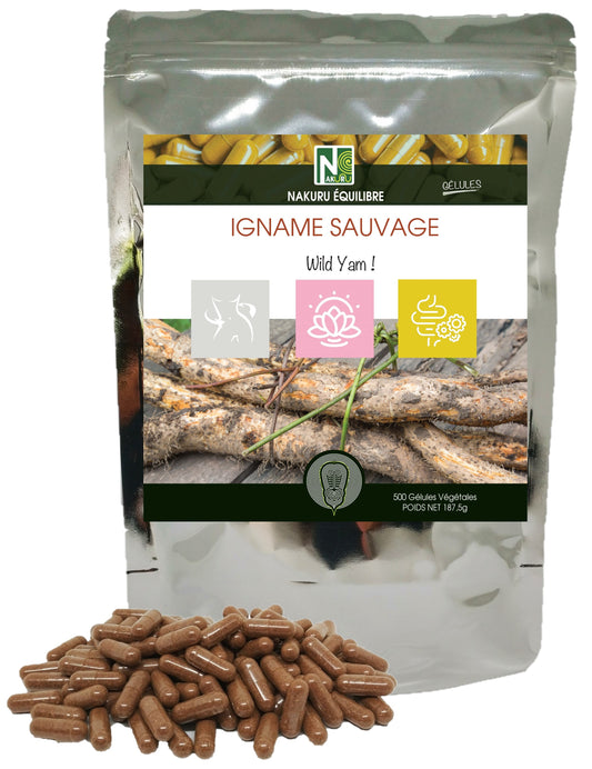 Igname Sauvage | 500 Gélules Végétales | Gamme Équilibre | Fabriqué en France | "Wild Yam !"
