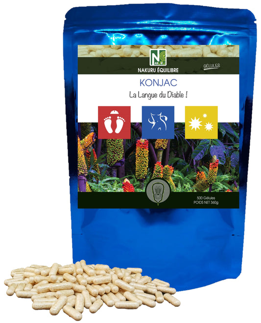 Konjac | 500 Gélules | Gamme Équilibre | Fabriqué en France | "La Langue du Diable !"