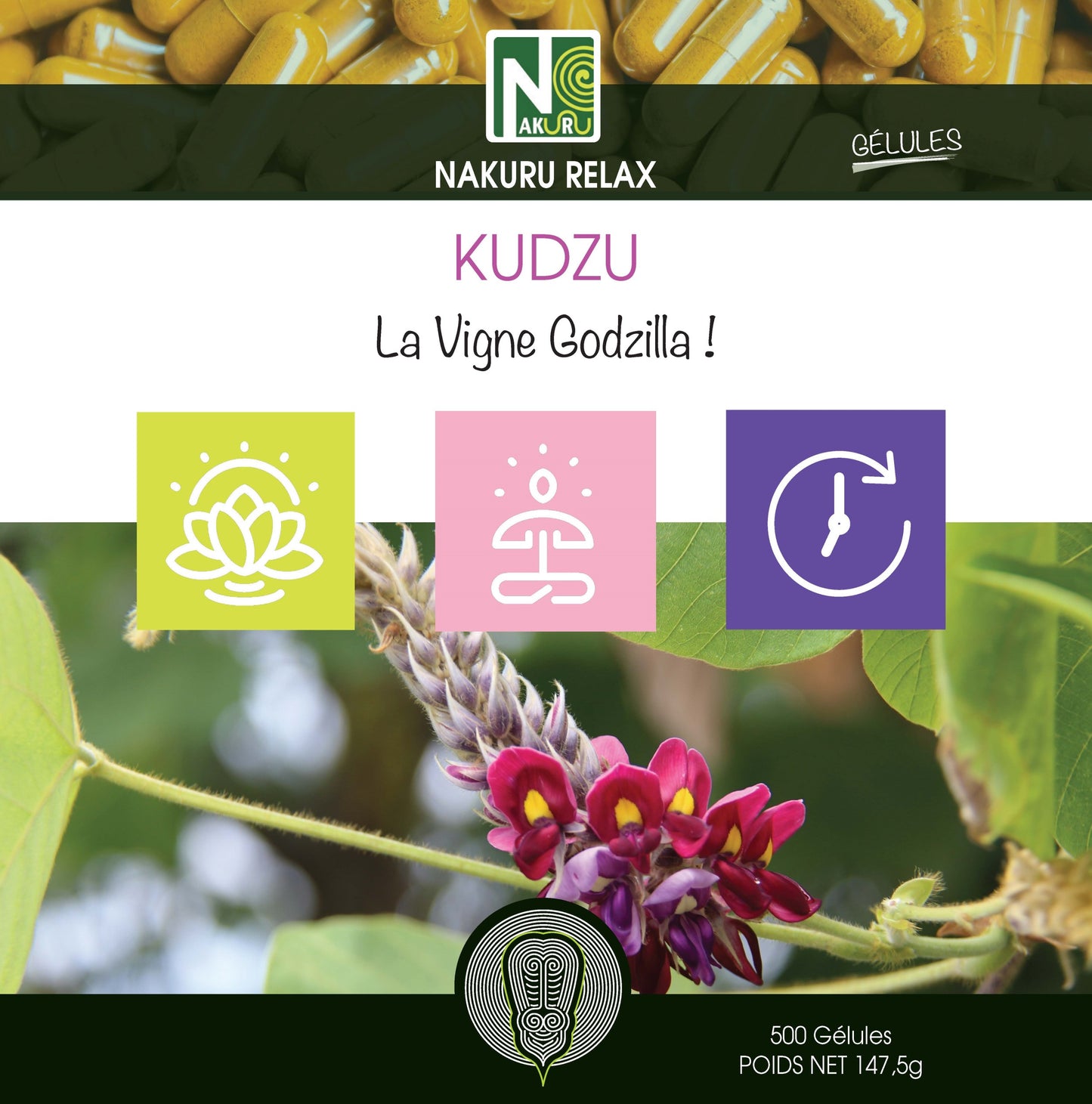 Kudzu | 500 Gélules | Gamme Relax | Fabriqué en France | "La Vigne Godzilla !"