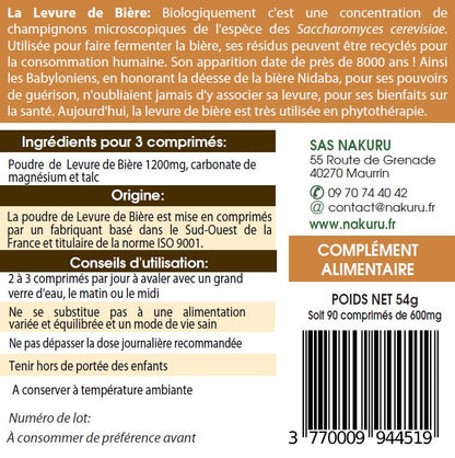 Levure de Bière | 90 Comprimés | Gamme Beauty | Fabriqué en France | "Un Cocktail de Bienfaits!