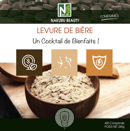 Levure de Bière | 400 Comprimés | Gamme Beauty | Fabriqué en France | "Un Cocktail de Bienfaits!
