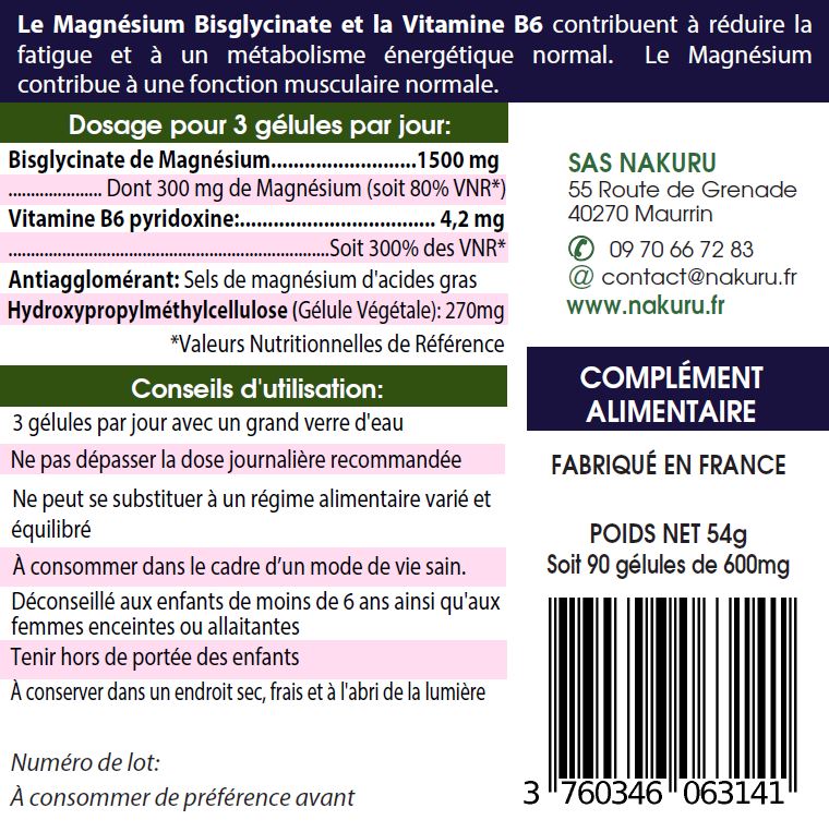 Magnésium Bisglycinate | 90 Gélules Végétales | Gamme Boost | Fabriqué en France | "Le Fossoyeur de Stress !"