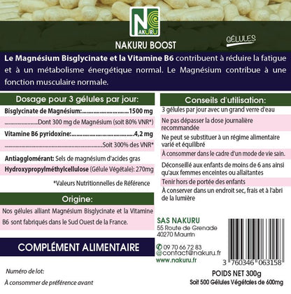 Magnésium Bisglycinate | 500 Gélules Végétales | Gamme Boost | Fabriqué en France | "Le Fossoyeur de Stress !"