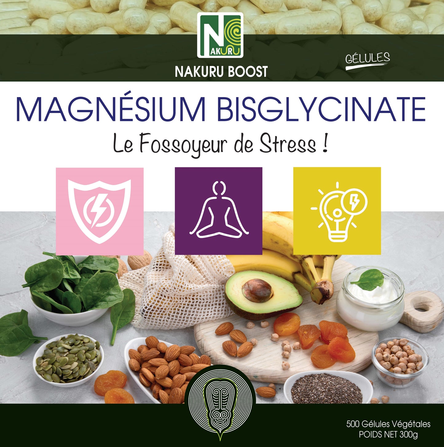 Magnésium Bisglycinate | 500 Gélules Végétales | Gamme Boost | Fabriqué en France | "Le Fossoyeur de Stress !"