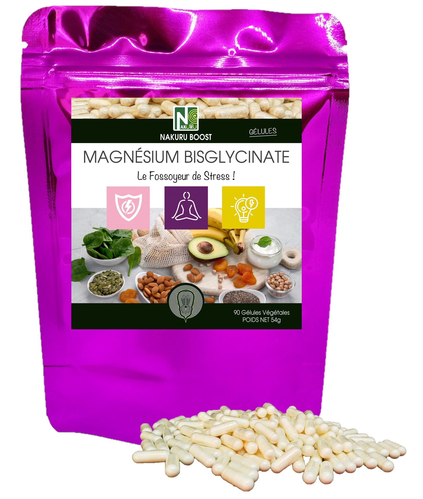 Magnésium Bisglycinate | 90 Gélules Végétales | Gamme Boost | Fabriqué en France | "Le Fossoyeur de Stress !"