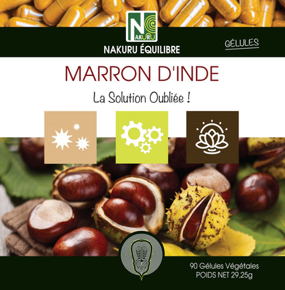 Marron d'Inde | 90 Gélules Végétales | Gamme Équilibre | Fabriqué en France | "La Solution Oubliée!"