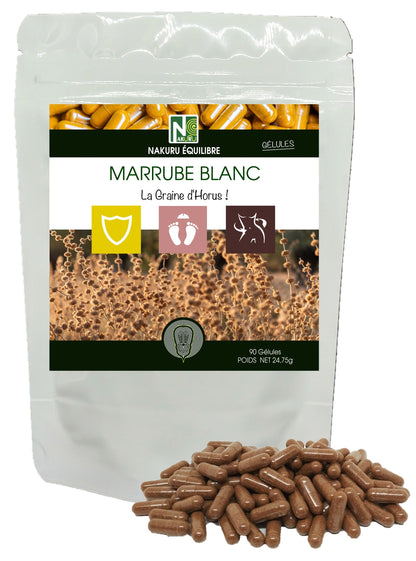 Marrube Blanc | 90 Gélules | Gamme Équilibre | Fabriqué en France | "La Graine d'Horus !"