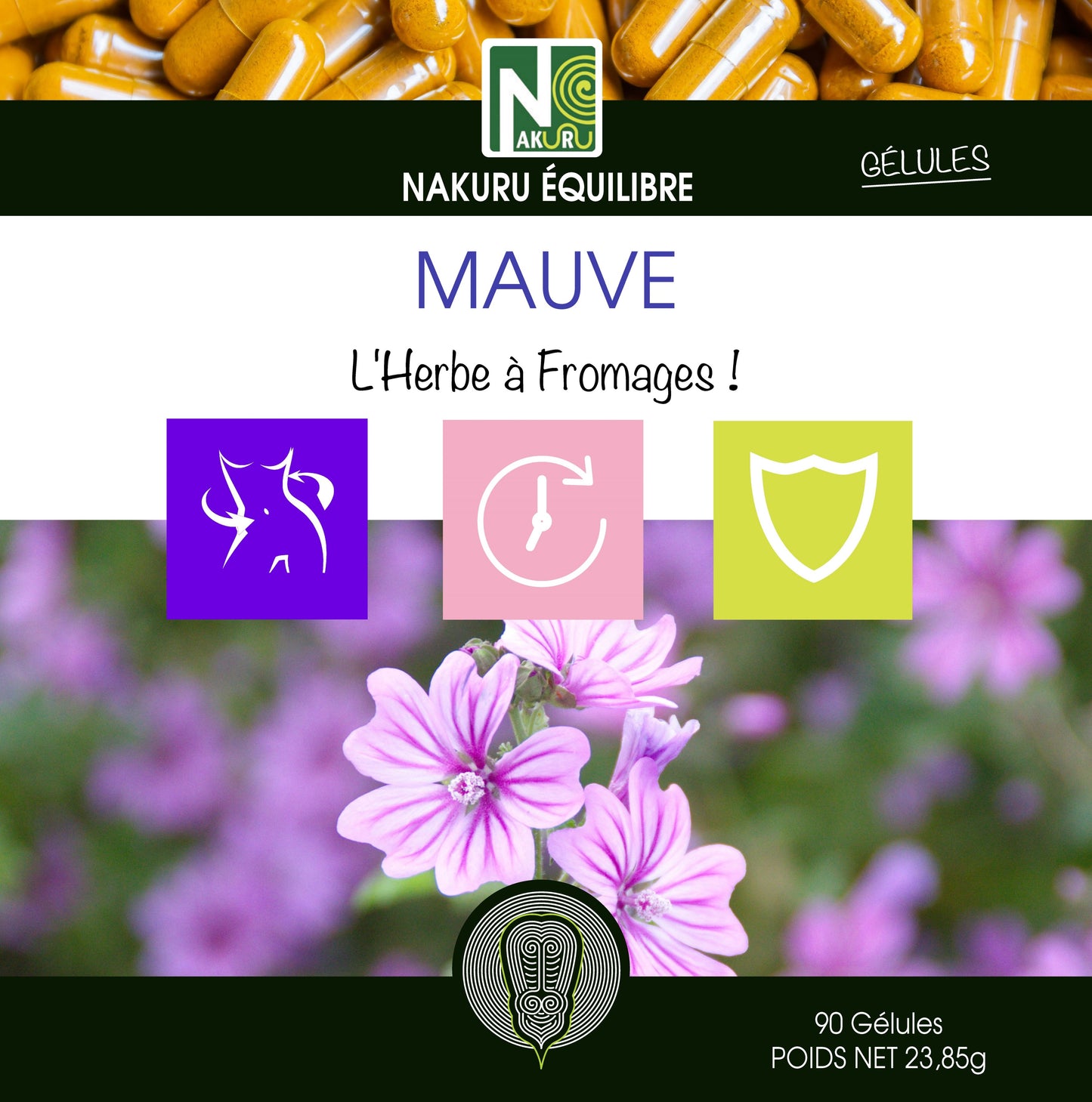 Mauve | 90 Gélules | Gamme Équilibre | Fabriqué en France | "L'Herbe à Fromages !"