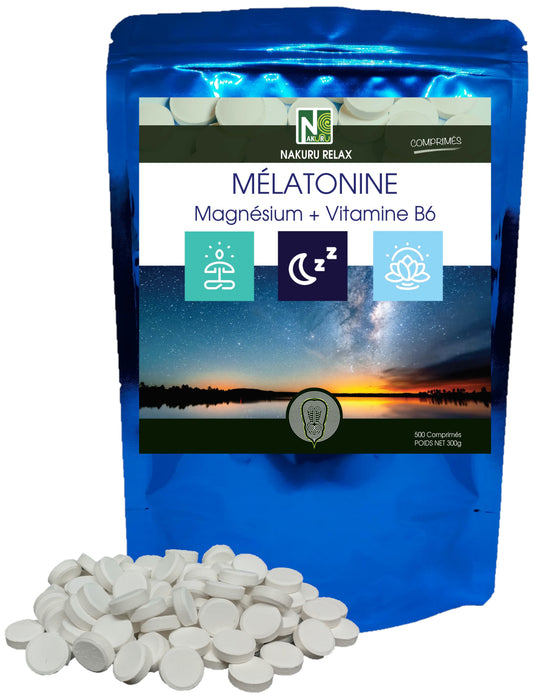Mélatonine Forte 1,8mg - Magnésium - Vitamine B6 | 500 Comprimés | Gamme Relax | Fabriqué en France