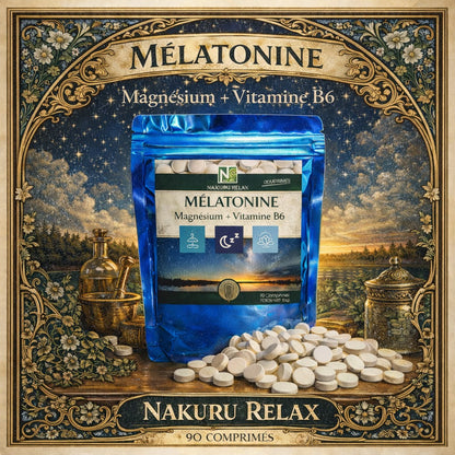Mélatonine Forte 1,8mg - Magnésium - Vitamine B6 | 90 Comprimés | Gamme Relax | Fabriqué en France