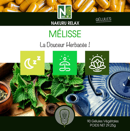 Mélisse | 90 Gélules Végétales |Gamme Relax | Fabriqué en France | "La Douceur Herbacée!"