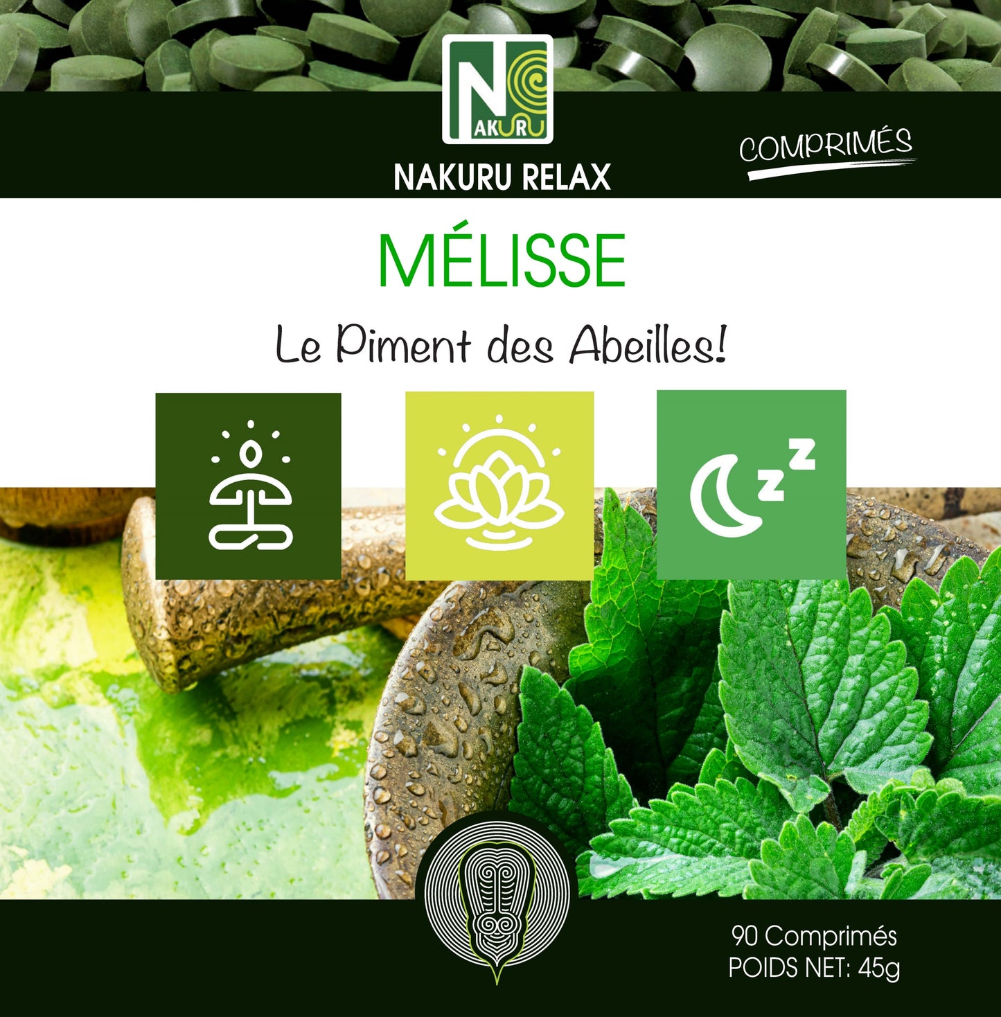 Mélisse | 90 Comprimés | Gamme Relax | Fabriqué en France / "Le Piment des Abeilles !"