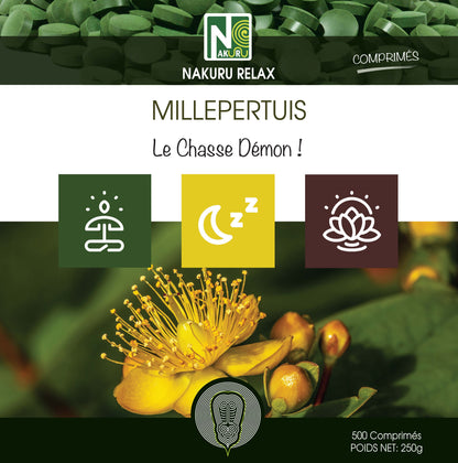Millepertuis | 500 Comprimés | Gamme Relax | Fabriqué en France | "Le Chasse Démon!"