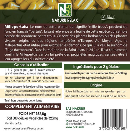 Millepertuis | 500 Gélules Végétales | Gamme Relax | Fabriqué en France | "L’Herbe de la Saint-Jean!"