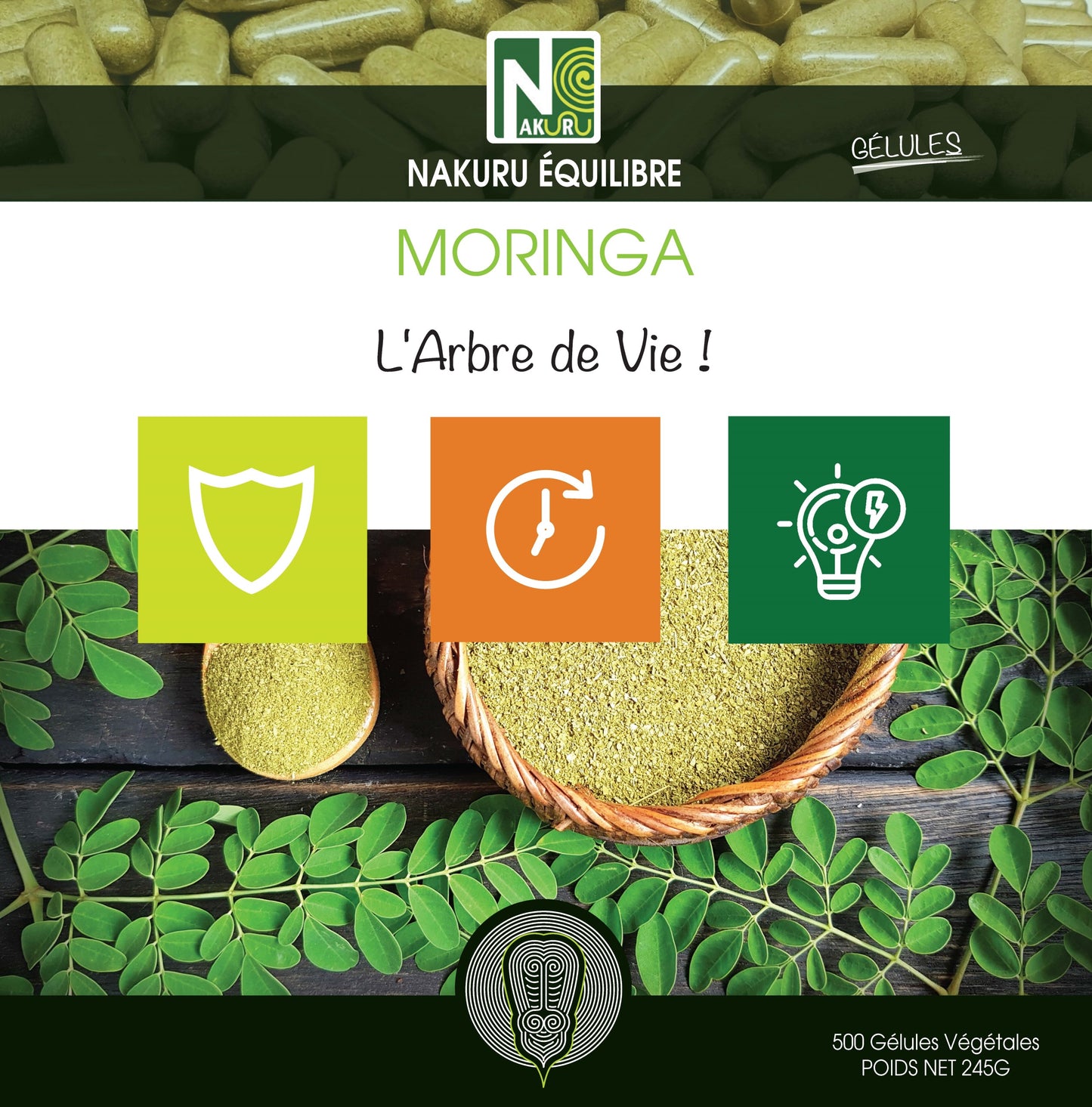 Moringa | 500 Gélules Végétales | Gamme Équilibre | Fabriqué en France / "L'Arbre de Vie !"