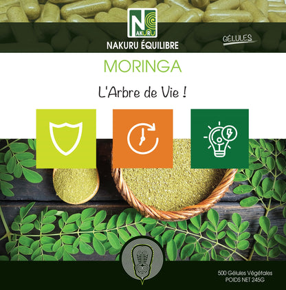 Moringa | 500 Gélules Végétales | Gamme Équilibre | Fabriqué en France / "L'Arbre de Vie !"