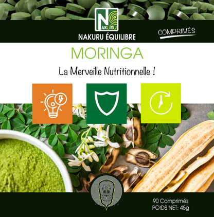 Moringa | 90 Comprimés | Gamme Équilibre | Fabriqué en France | "La Merveille Nutritionnelle!"