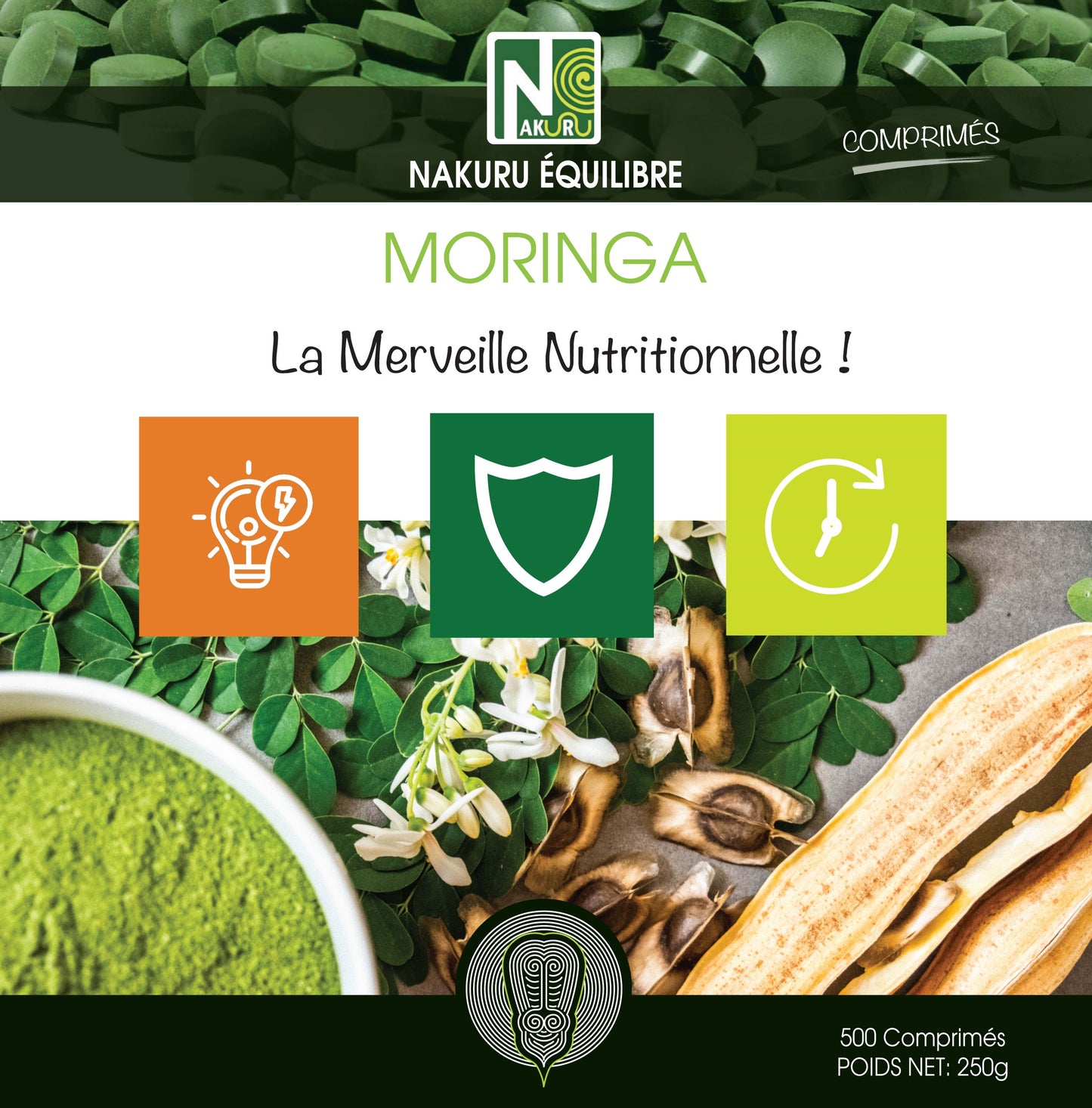 Moringa | 500 Comprimés | Gamme Équilibre | Fabriqué en France | "La Merveille Nutritionnelle!"