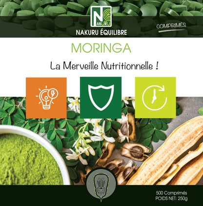 Moringa | 500 Comprimés | Gamme Équilibre | Fabriqué en France | "La Merveille Nutritionnelle!"