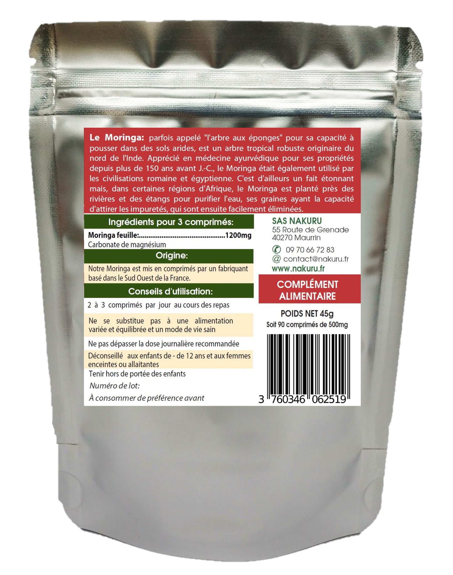 Moringa | 90 Comprimés | Gamme Équilibre | Fabriqué en France | "La Merveille Nutritionnelle!"