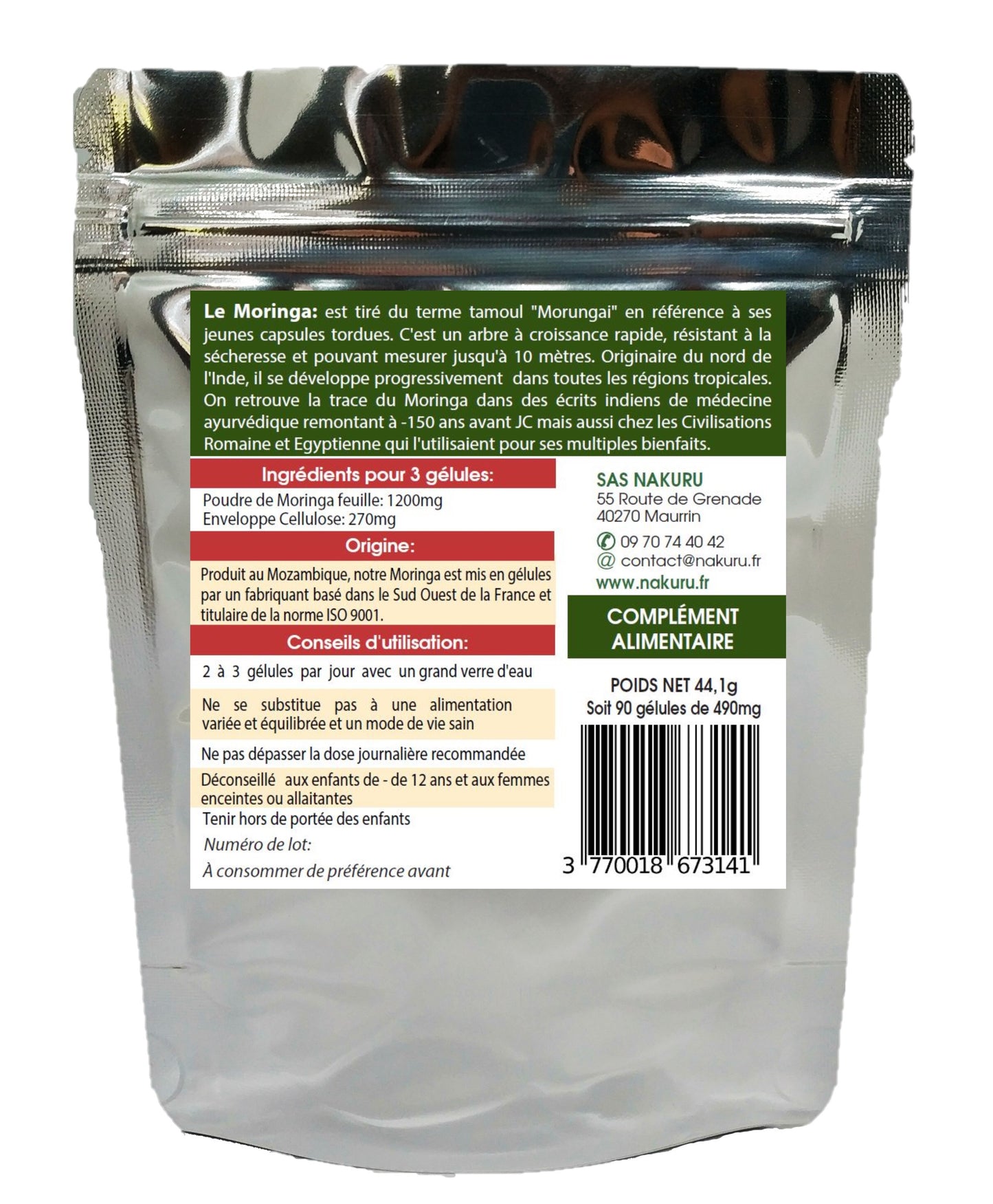 Moringa | 90 Gélules Végétales | Gamme Équilibre | Fabriqué en France / "L'Arbre de Vie !"