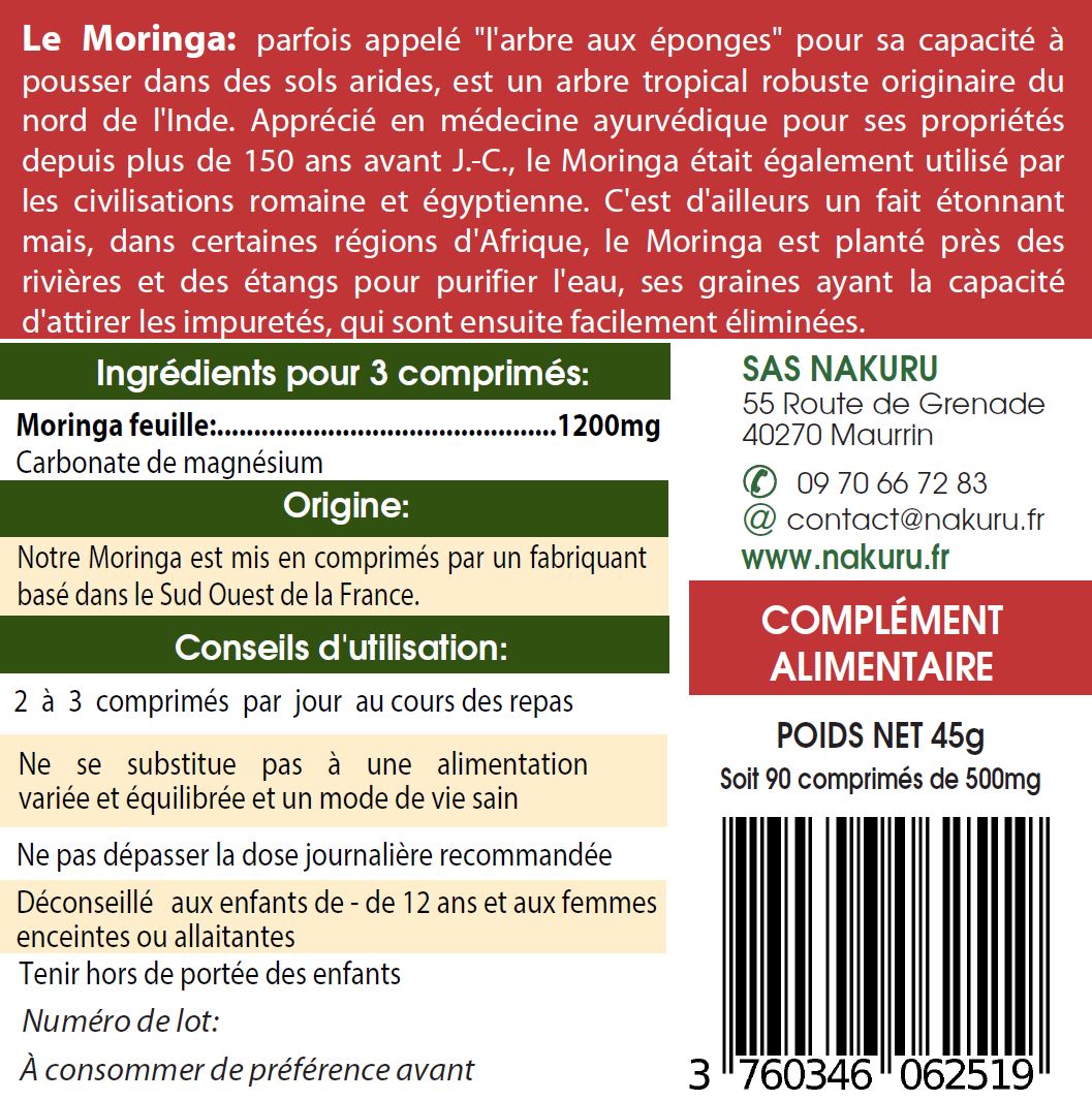 Moringa | 90 Comprimés | Gamme Équilibre | Fabriqué en France | "La Merveille Nutritionnelle!"