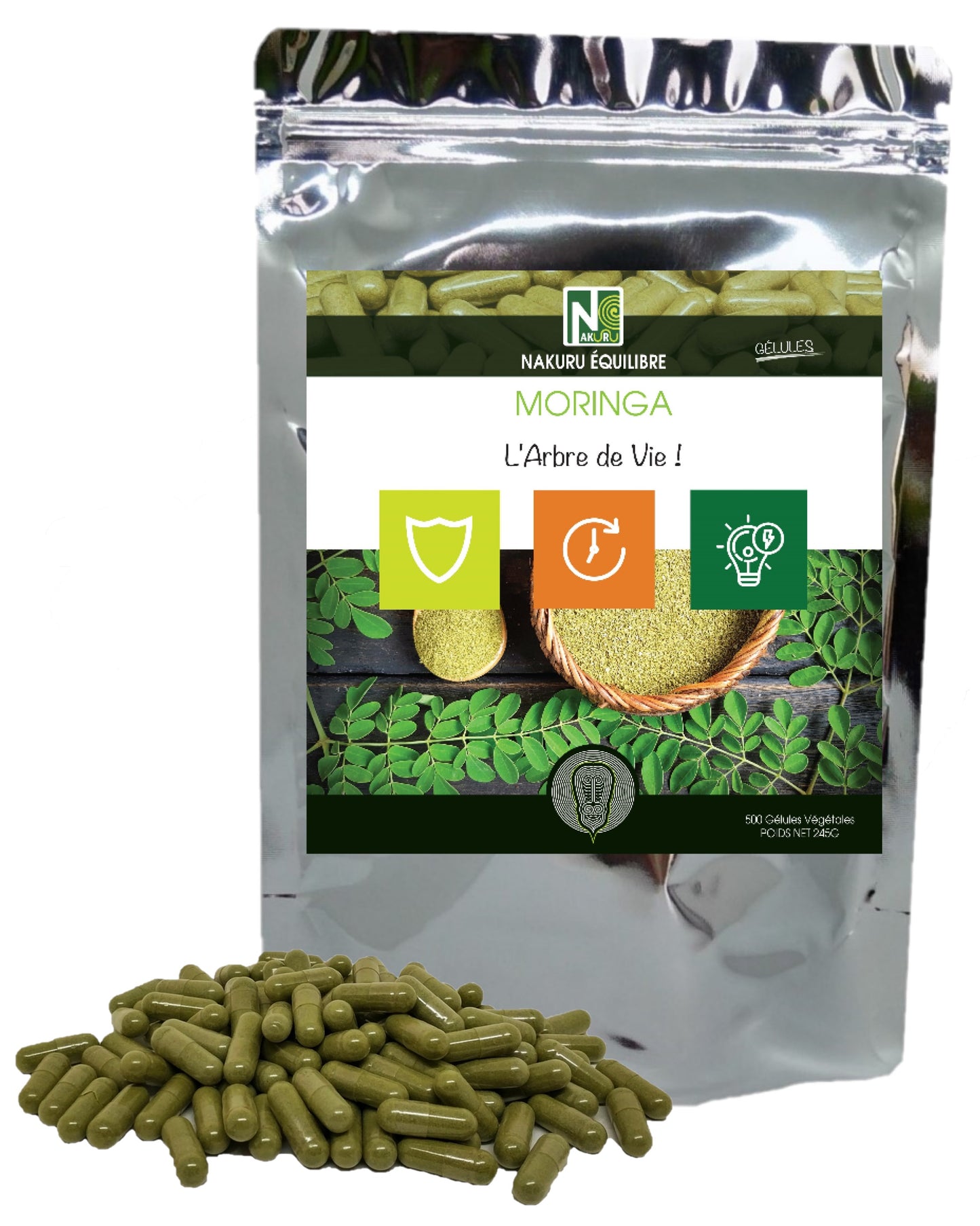Moringa | 500 Gélules Végétales | Gamme Équilibre | Fabriqué en France / "L'Arbre de Vie !"