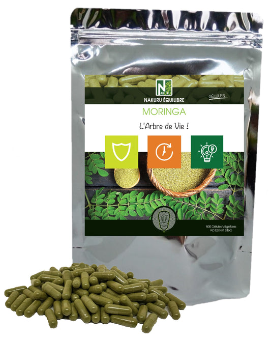 Moringa | 500 Gélules Végétales | Gamme Équilibre | Fabriqué en France / "L'Arbre de Vie !"